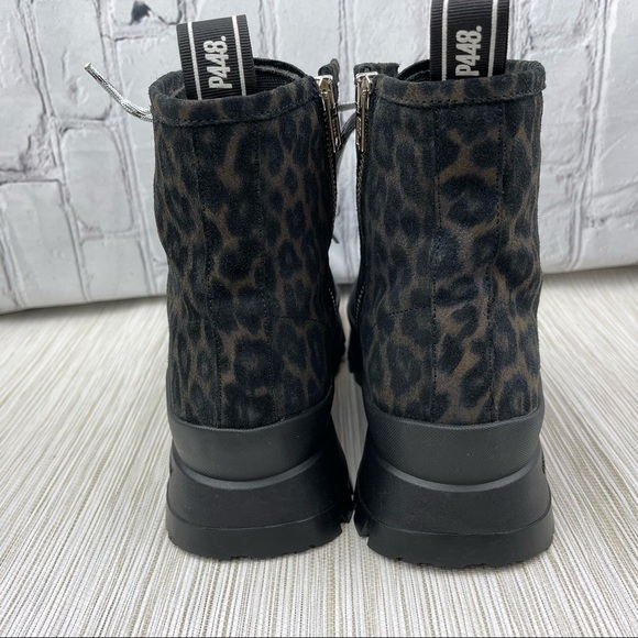 𝅺p448 Denise Animal Print Platform Sneaker Booties In Leopard Size 38 - Picture 5 of 15